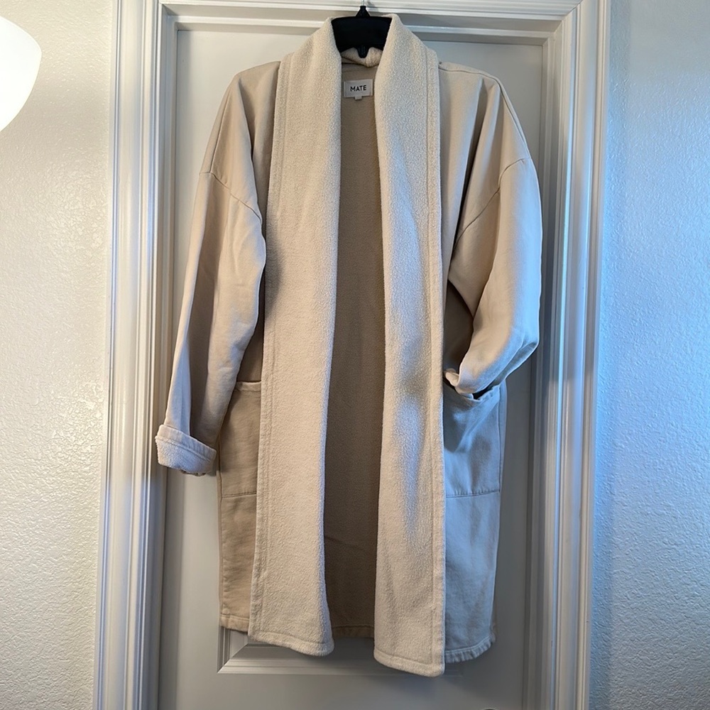 MATE the Label Organic fleece Cardigan//Small//Cream
